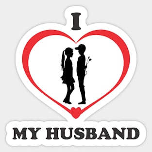 i love my husband Sticker